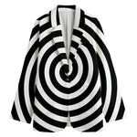 Black And White Swirl Illusion Print Women's Blazer