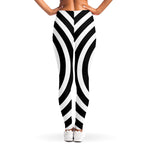 Black And White Swirl Illusion Print Women's Leggings