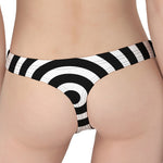 Black And White Swirl Illusion Print Women's Thong