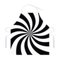 Black And White Swirl Print Adjustable Apron