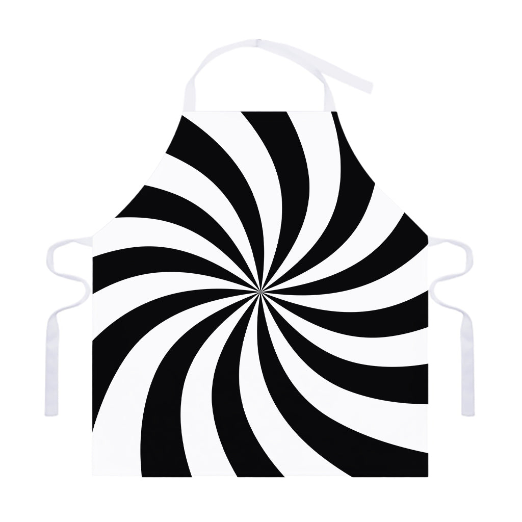 Black And White Swirl Print Adjustable Apron