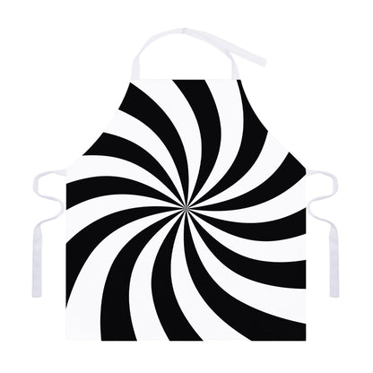 Black And White Swirl Print Adjustable Apron