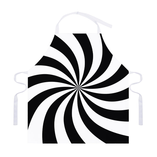 Black And White Swirl Print Adjustable Apron