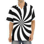 Black And White Swirl Print Aloha Shirt