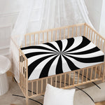 Black And White Swirl Print Baby Crib Sheet