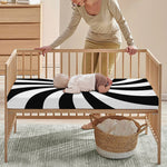 Black And White Swirl Print Baby Crib Sheet