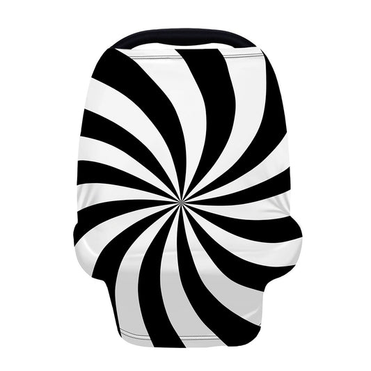 Black And White Swirl Print Baby Seat Cover