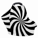 Black And White Swirl Print Baby Seat Cover