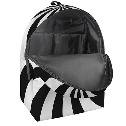 Black And White Swirl Print Backpack
