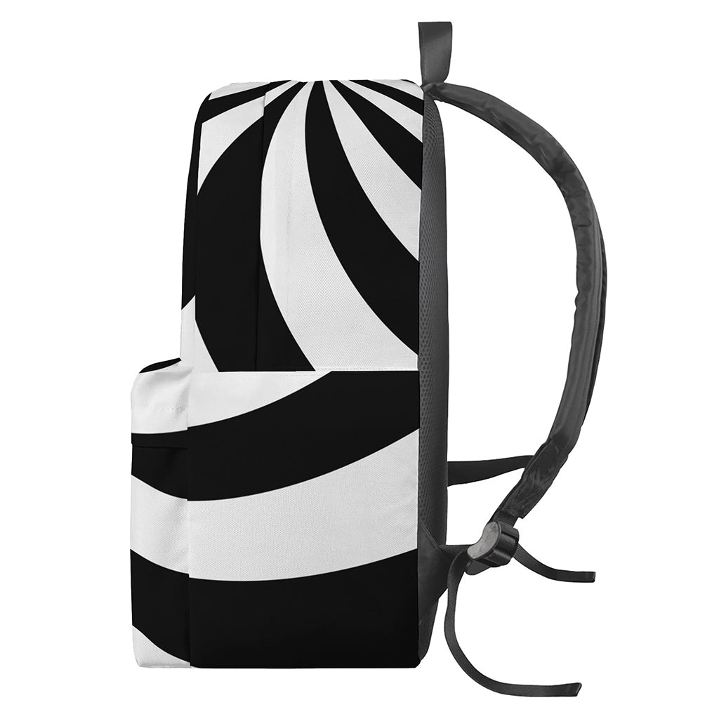 Black And White Swirl Print Backpack