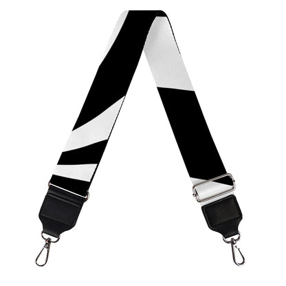 Black And White Swirl Print Bag Strap