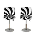 Black And White Swirl Print Bar Stool Covers