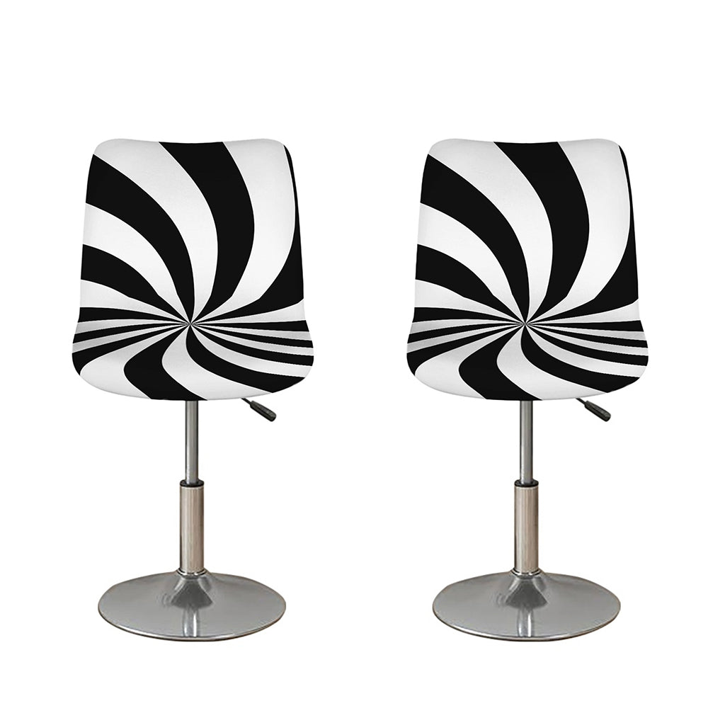 Black And White Swirl Print Bar Stool Covers