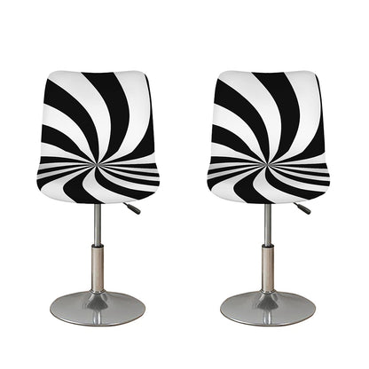 Black And White Swirl Print Bar Stool Covers