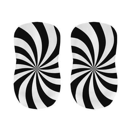 Black And White Swirl Print Bar Stool Covers