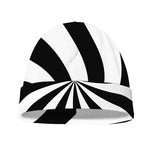 Black And White Swirl Print Beanie