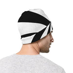 Black And White Swirl Print Beanie