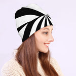 Black And White Swirl Print Beanie