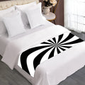 Black And White Swirl Print Bed Runner