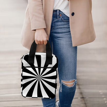 Black And White Swirl Print Bible Tote Bag