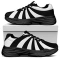 Black And White Swirl Print Black Chunky Shoes