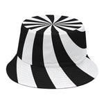 Black And White Swirl Print Bucket Hat