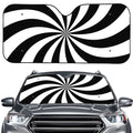 Black And White Swirl Print Car Windshield Sun Shade