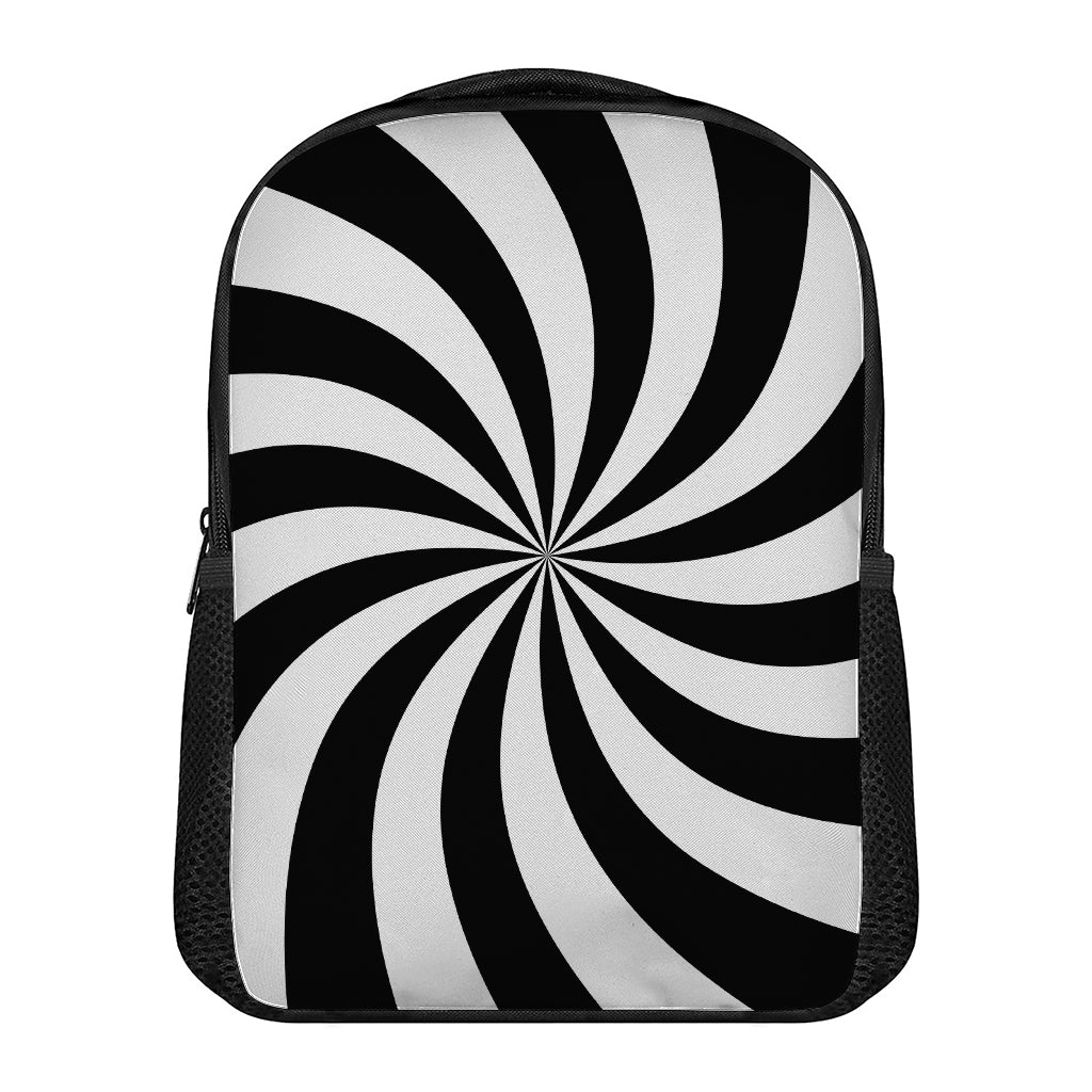 Black And White Swirl Print Casual Backpack