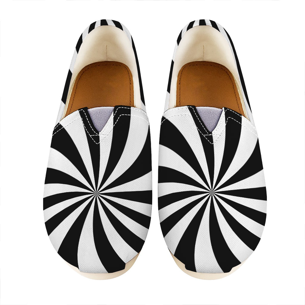 Black And White Swirl Print Casual Shoes