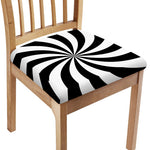 Black And White Swirl Print Chair Cushion Cover