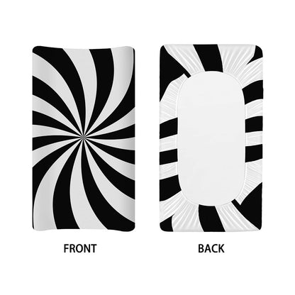 Black And White Swirl Print Changing Pad Cover