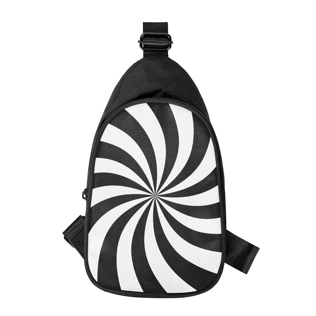 Black And White Swirl Print Chest Bag