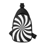Black And White Swirl Print Chest Bag