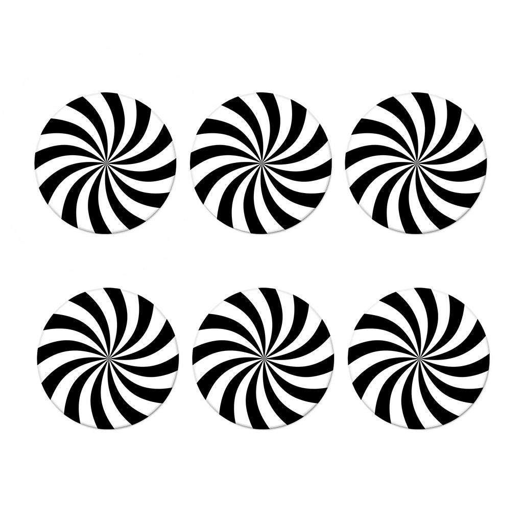 Black And White Swirl Print Coaster Set