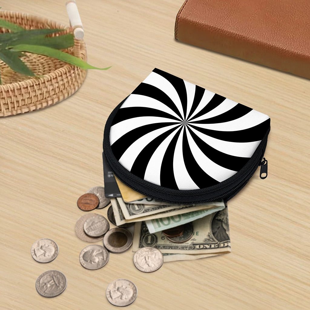 Black And White Swirl Print Coin Purse