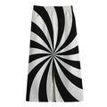 Black And White Swirl Print Cotton Front Slit Maxi Skirt