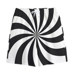 Black And White Swirl Print Cotton Shorts