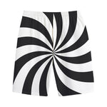 Black And White Swirl Print Cotton Shorts
