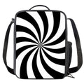 Black And White Swirl Print Crossbody Lunch Bag