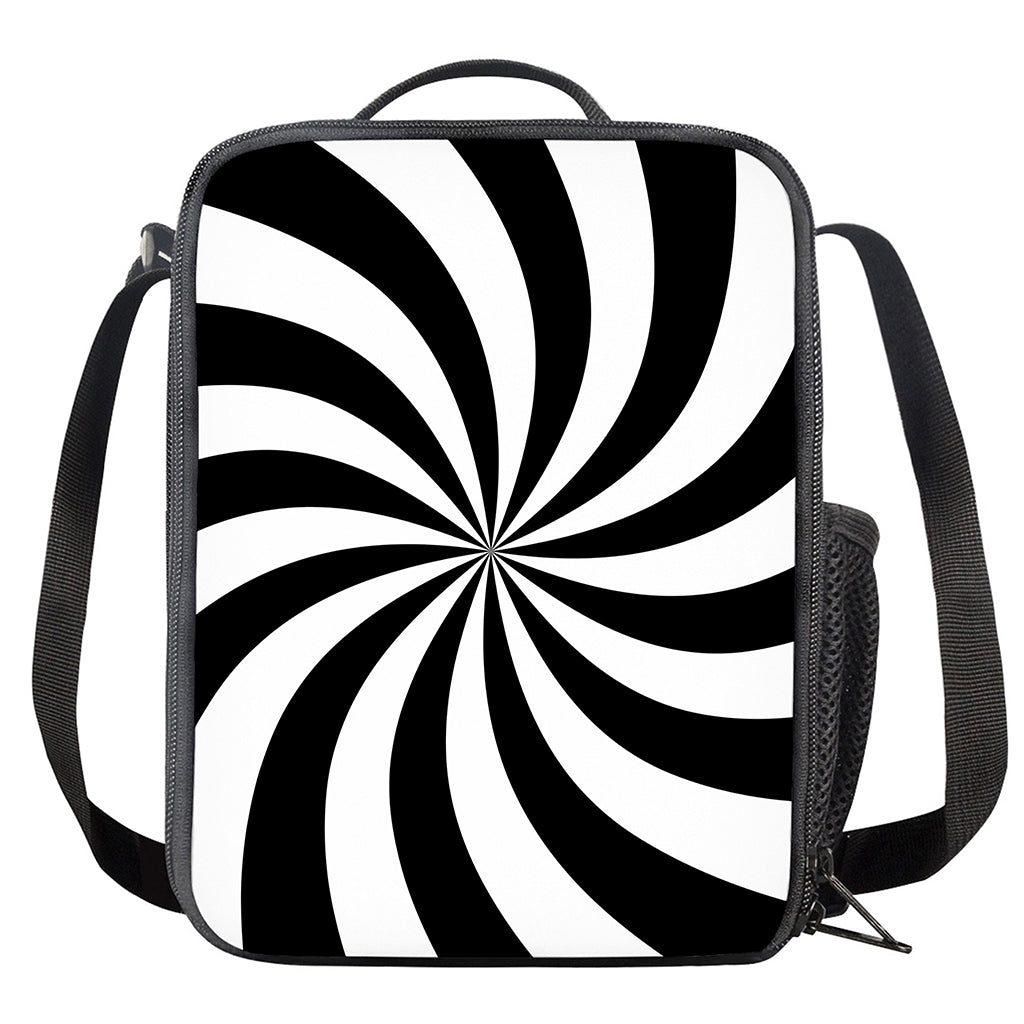 Black And White Swirl Print Crossbody Lunch Bag