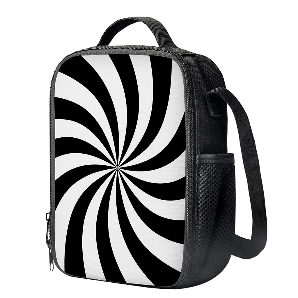 Black And White Swirl Print Crossbody Lunch Bag