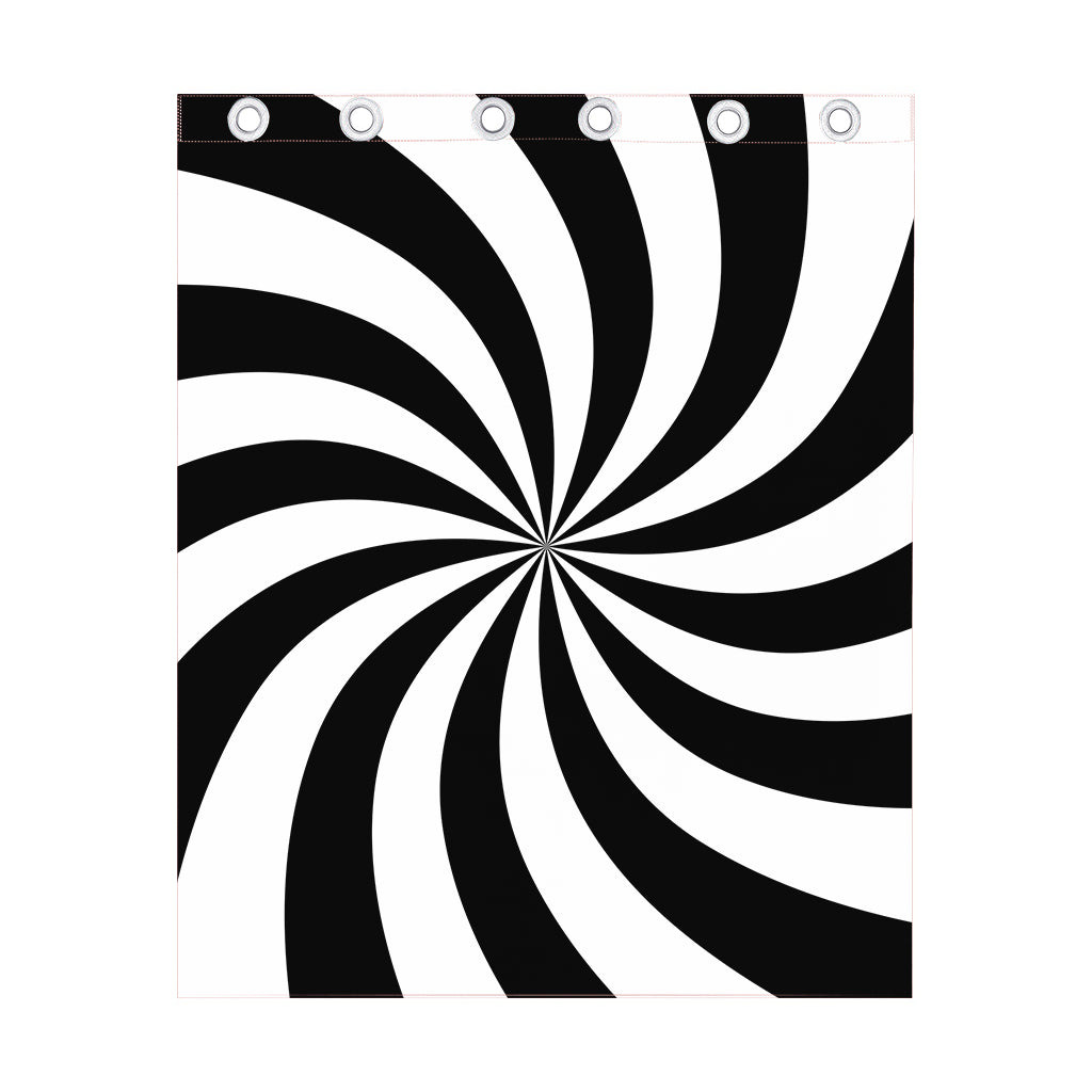 Black And White Swirl Print Curtain