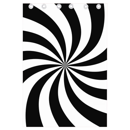 Black And White Swirl Print Curtain