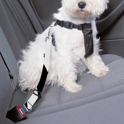 Black And White Swirl Print Dog Seat Belt