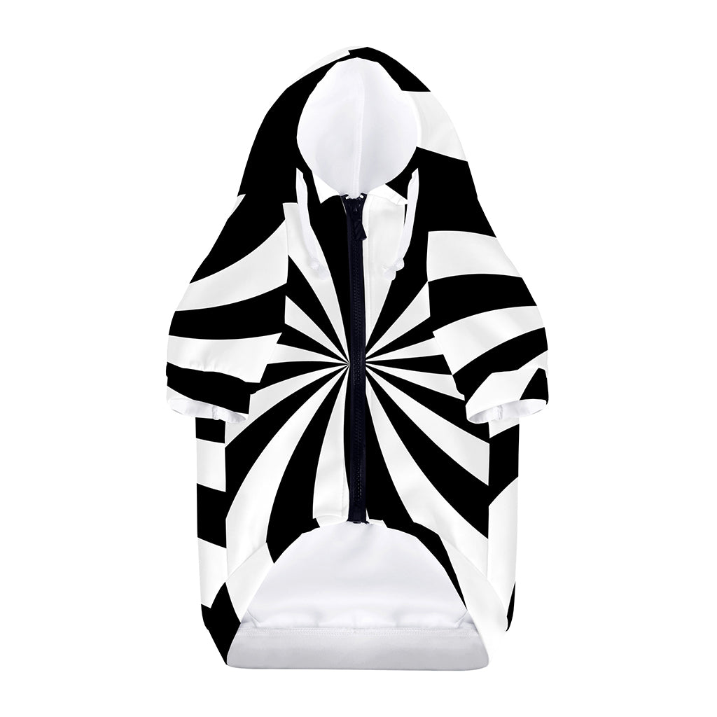 Black And White Swirl Print Dog Zip Up Hoodie