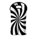 Black And White Swirl Print Double Neoprene Wine Tote