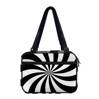 Black And White Swirl Print Double Strap Bible Bag