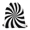 Black And White Swirl Print Drawstring Bag