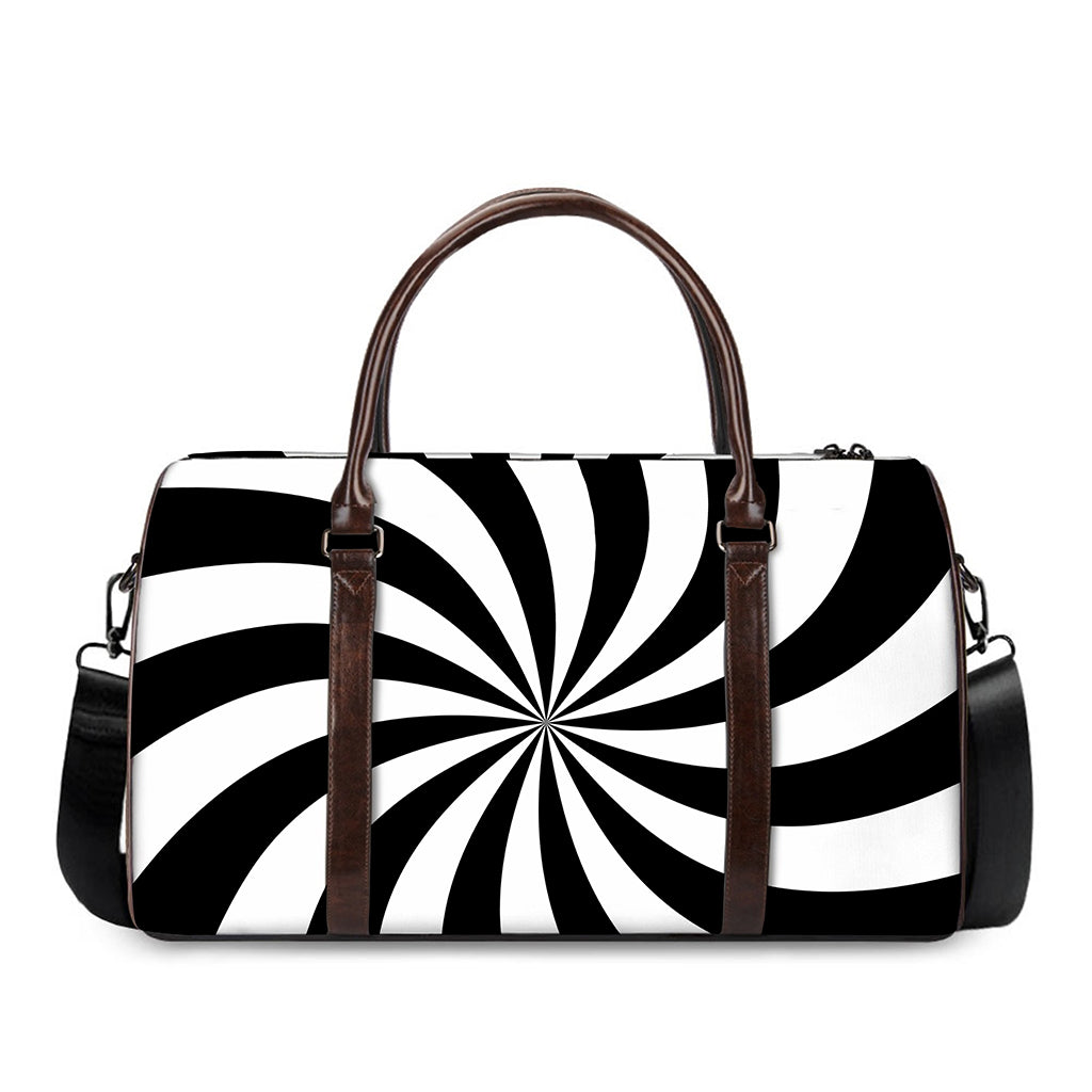 Black And White Swirl Print Duffle Bag