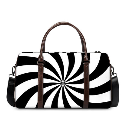Black And White Swirl Print Duffle Bag